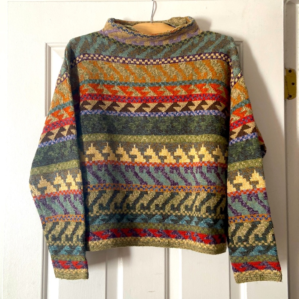 David Brooks cozy cabin mock neck sweater